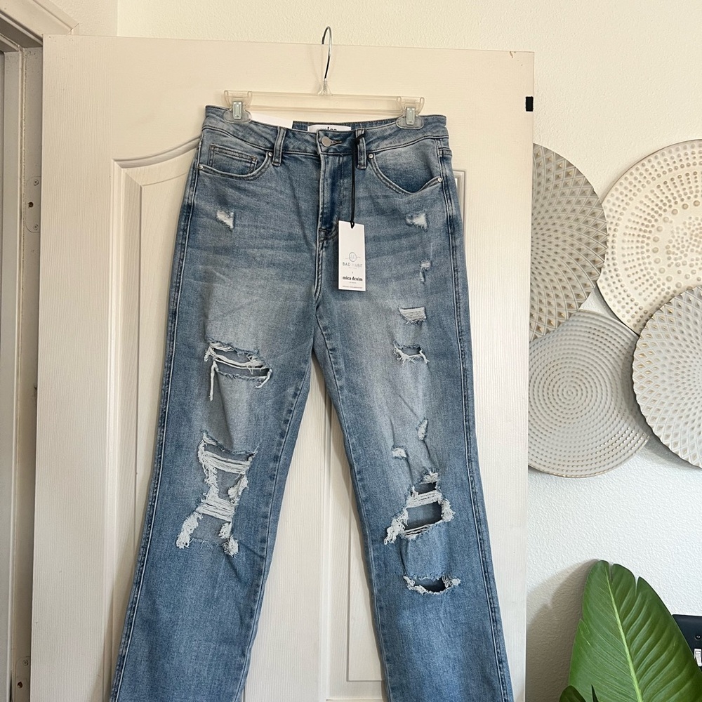 Distressed Blue Jeans